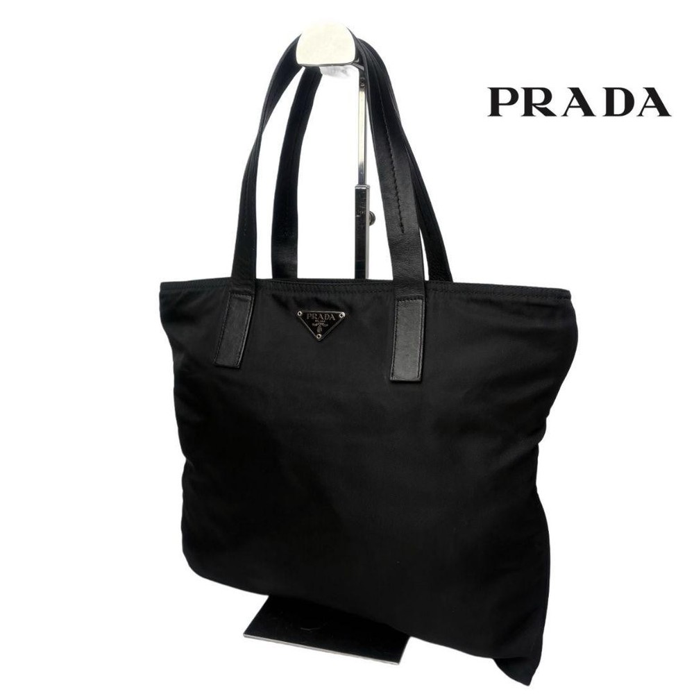 Prada 501 Black Shoulder Tote Handbag O6