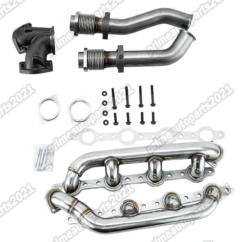 Turbocharger Up Pipe Kit & Stainless Headers For 1999-2003 Ford 7.3L Powerstroke