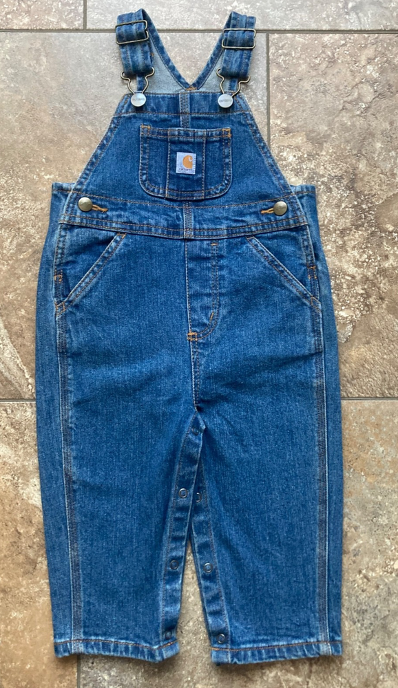 Carhartt Overalls Size 12 Months Baby Boy Blue Denim Jean VTG?  EUC