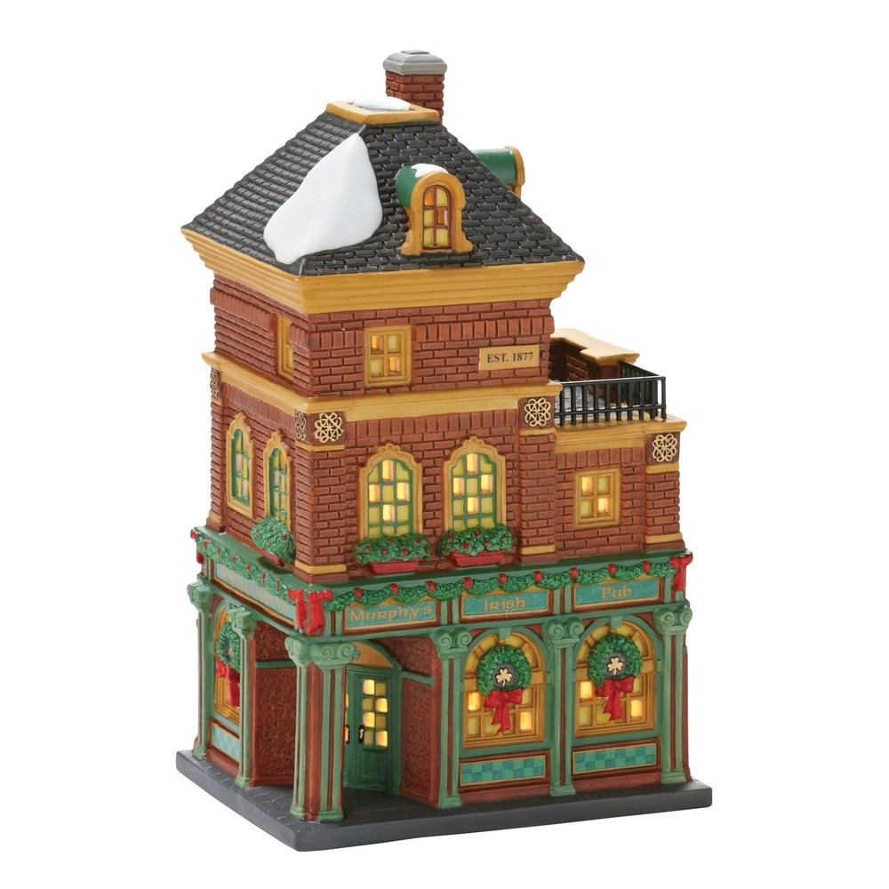 Christmas in The City Village Murphy's Irish Pub Lit Building, 8.86 Inch, Mul...