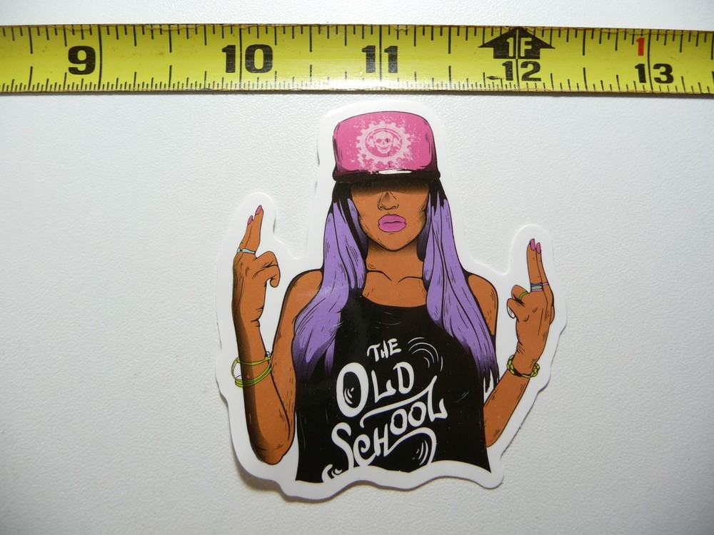 OLD SCHOOL GIRL WOMAN DECAL STICKER HIP HOP RAP MUSIC STYLE STREET