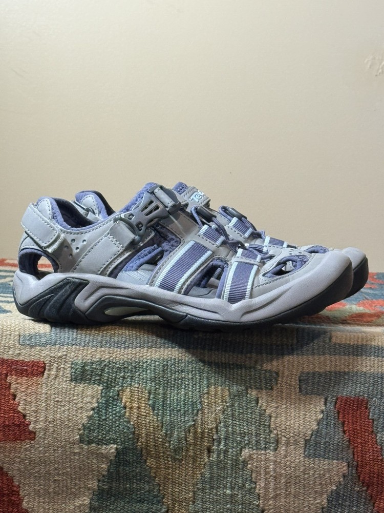 TEVA Omnium Womens Size 7 Slate Trail Hiking Sandals Water Sport Shoe Vegan 6154