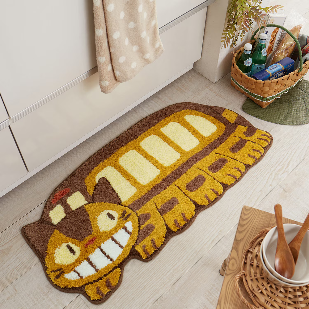 Studio Ghibli Entrance Bath Mat Rug Washable Totoro or Catbus Japan New