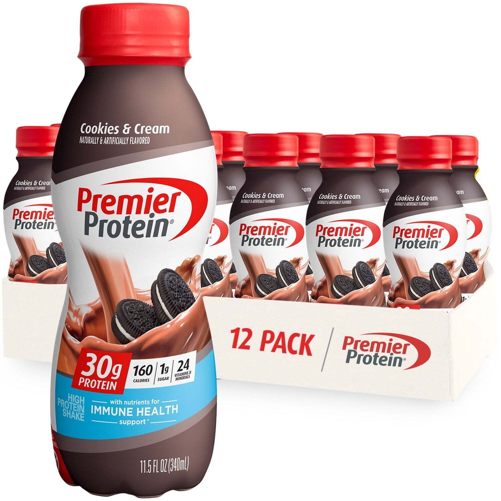 Premier Protein Shake Cookies & Cream 30g Protein 11.5 Fl Oz 12 Ct Gluten-Free