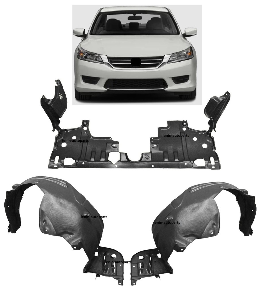 Set of 2 Engine Cover Fender Liner For Honda Accord 2013-2015 Front Inner Coupe