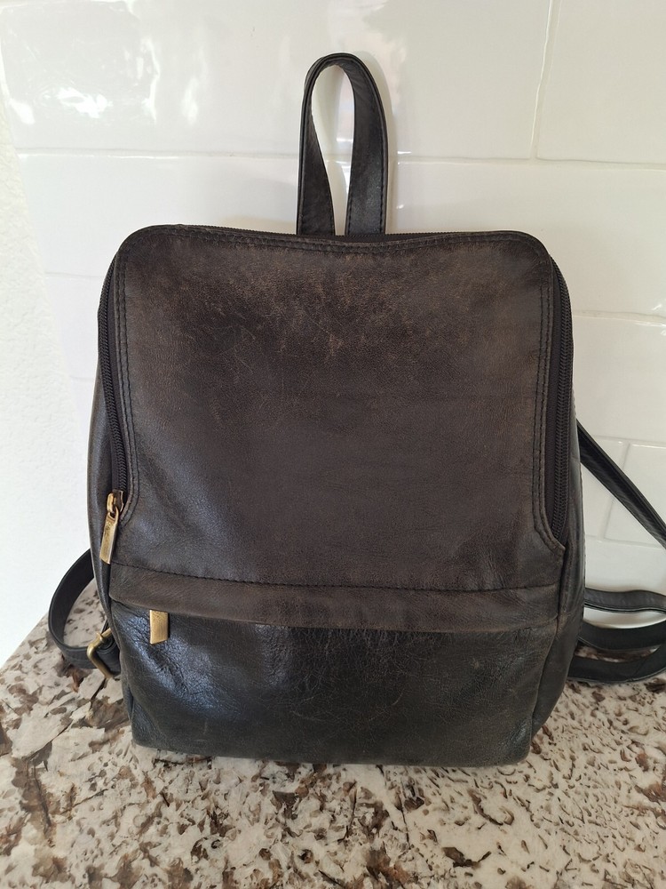 Brown Genuine Leather Back Pack