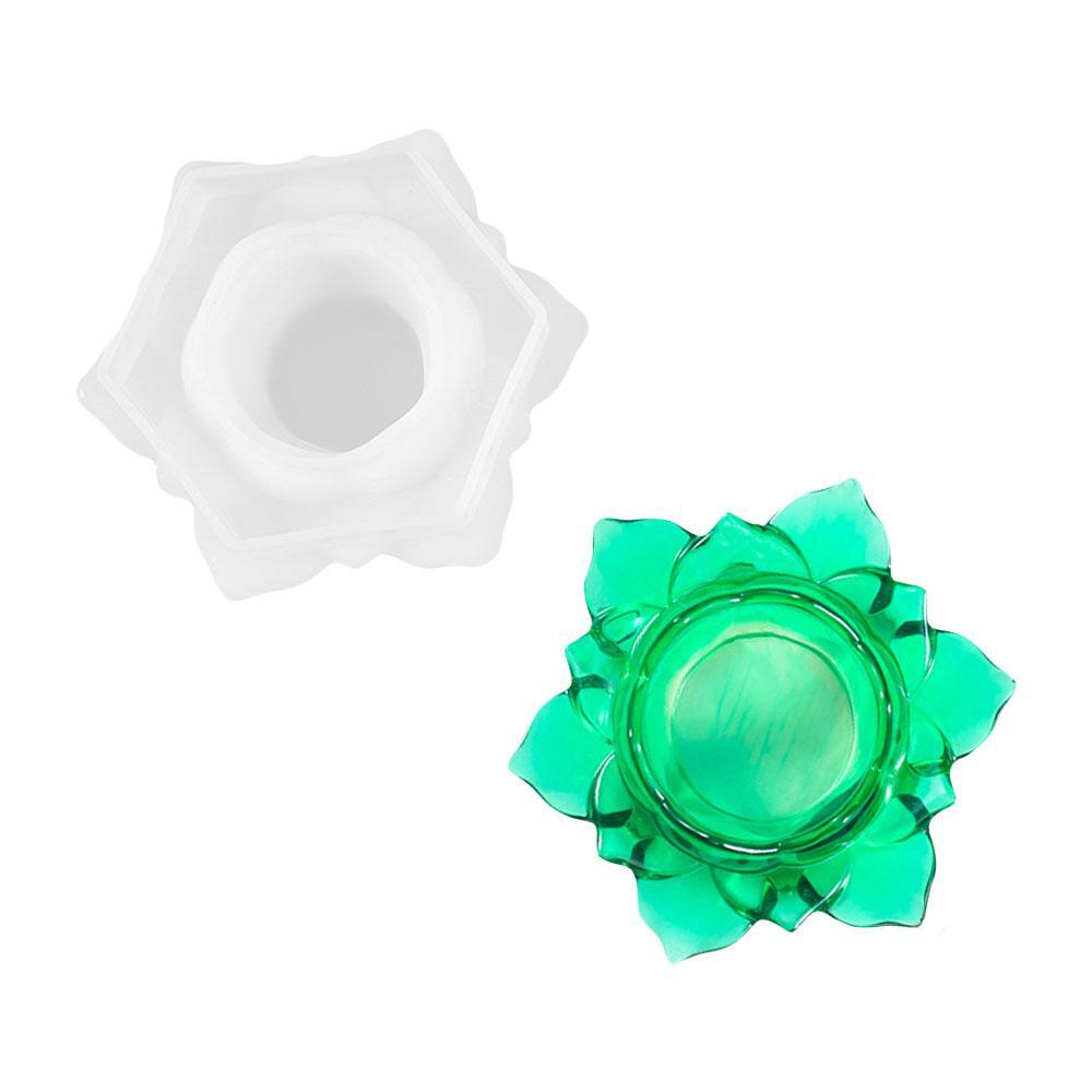 Lotus Flower Epoxy Resin Candle Holder Mold for DIY Craft Projects  