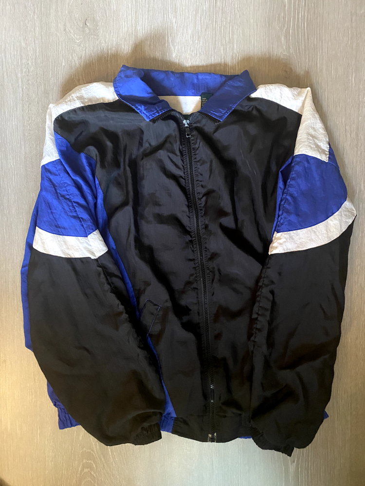 CLAYBROOKE Men's Medium Blue Black White Full-Zip Ski Jacket Windbreaker Sport Coat