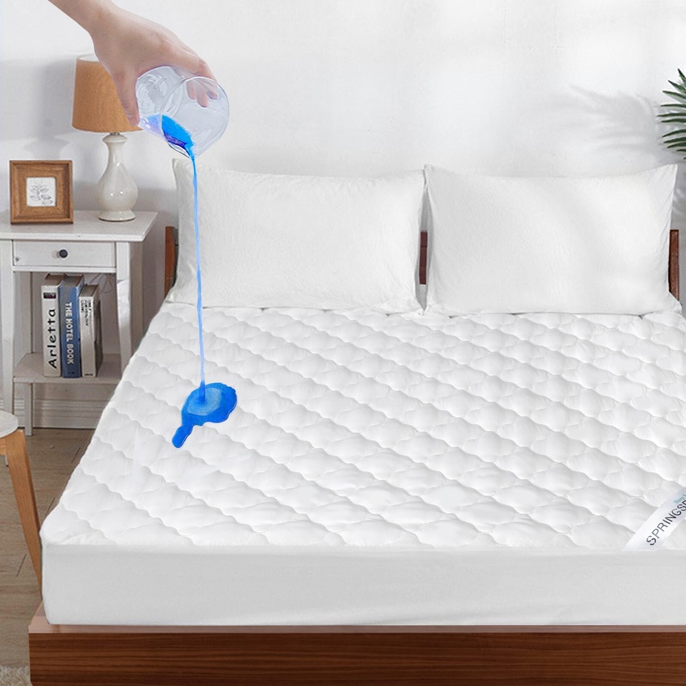 Waterproof Quilted Mattress Cover Pad Protector All Sizes Absorbent Topper