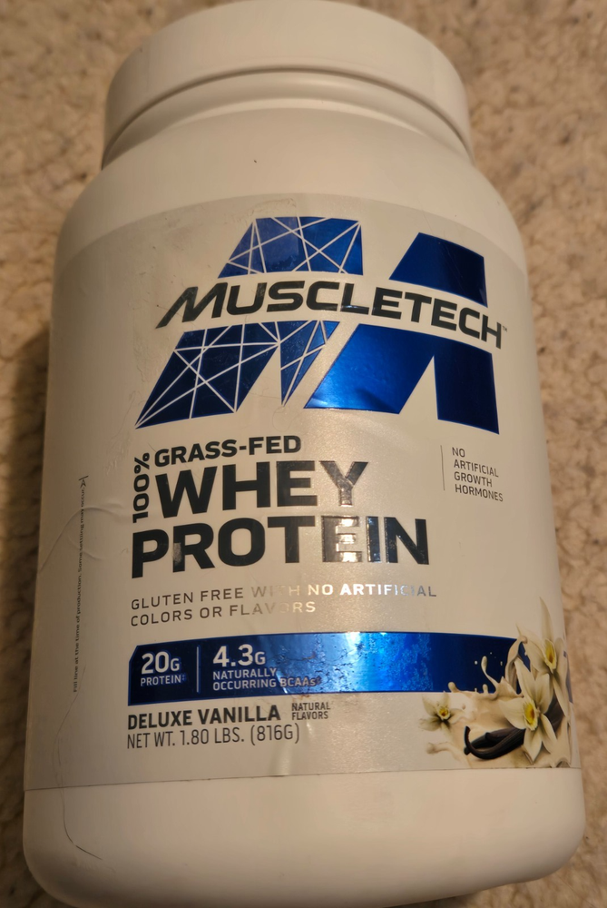 Muscletech Grass-Fed Whey Protein Vanilla 1.8lb Fresh Until 2028