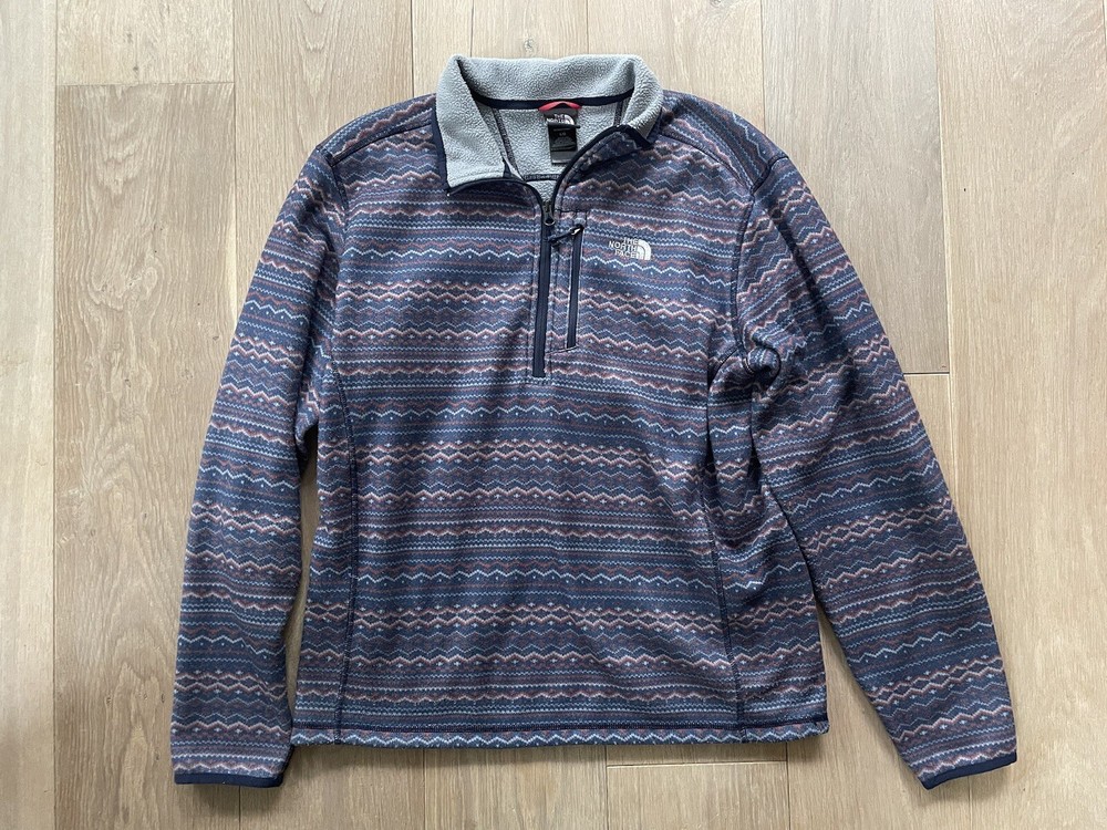 North Face Fair Isle Fleece Quarter Zip Pullover Size Large