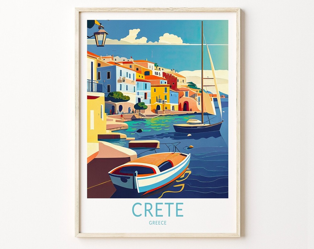 Crete Travel Print Wall Art Crete Greece Travel Poster Crete Travel Poster