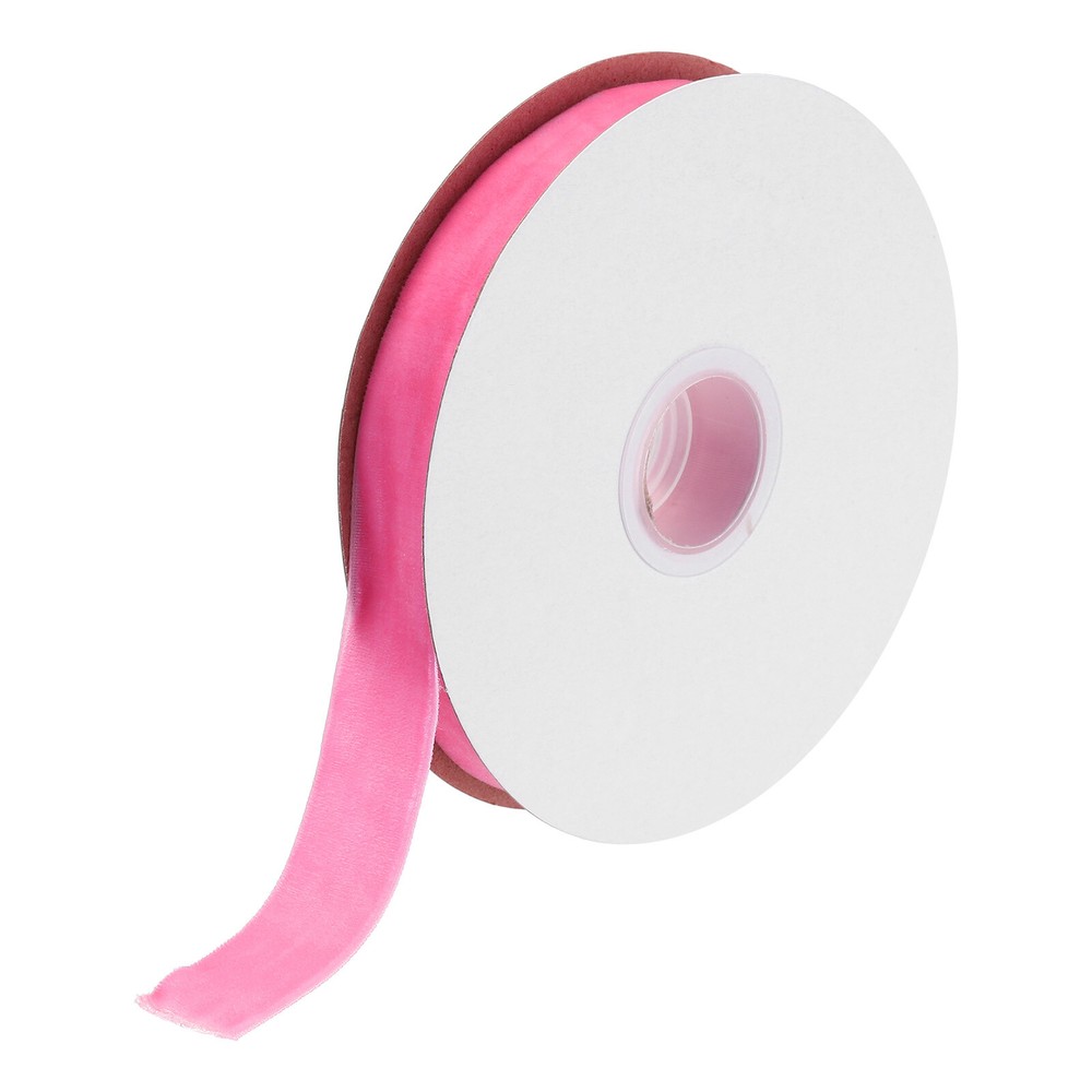 Velvet Ribbon 3/4 Inch x 10 Yard Single Face Spool Silky Fabric Pink