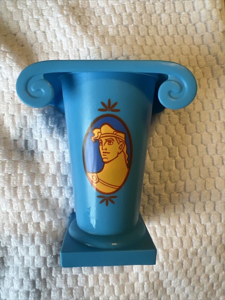 Hercules Blue Plastic Cup With Lid Rare 1997 Disney McDonald's No straw