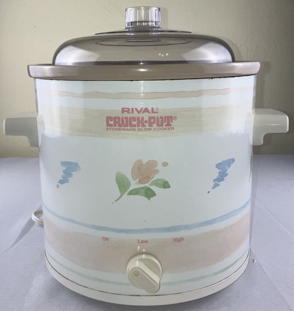 Vintage Rival Crock Pot 3100/2 3.5 qt Flower pattern Tested and Works