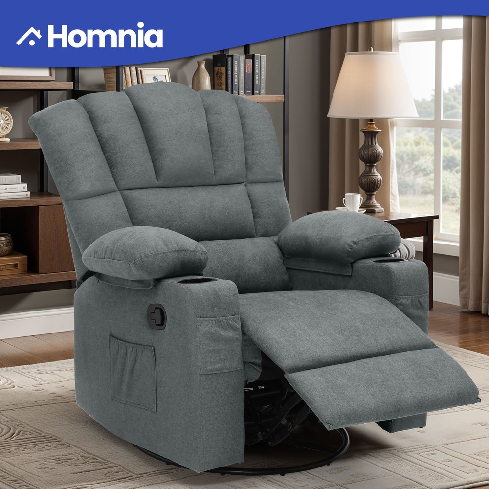 Elderly Swivel Recliner Glider Rocker with Cup Holder for Living Room