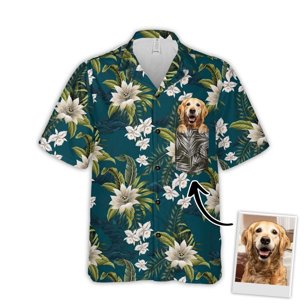 Custom Tropical Vintage Floral Military Teal Hawaiian Shirt Gift