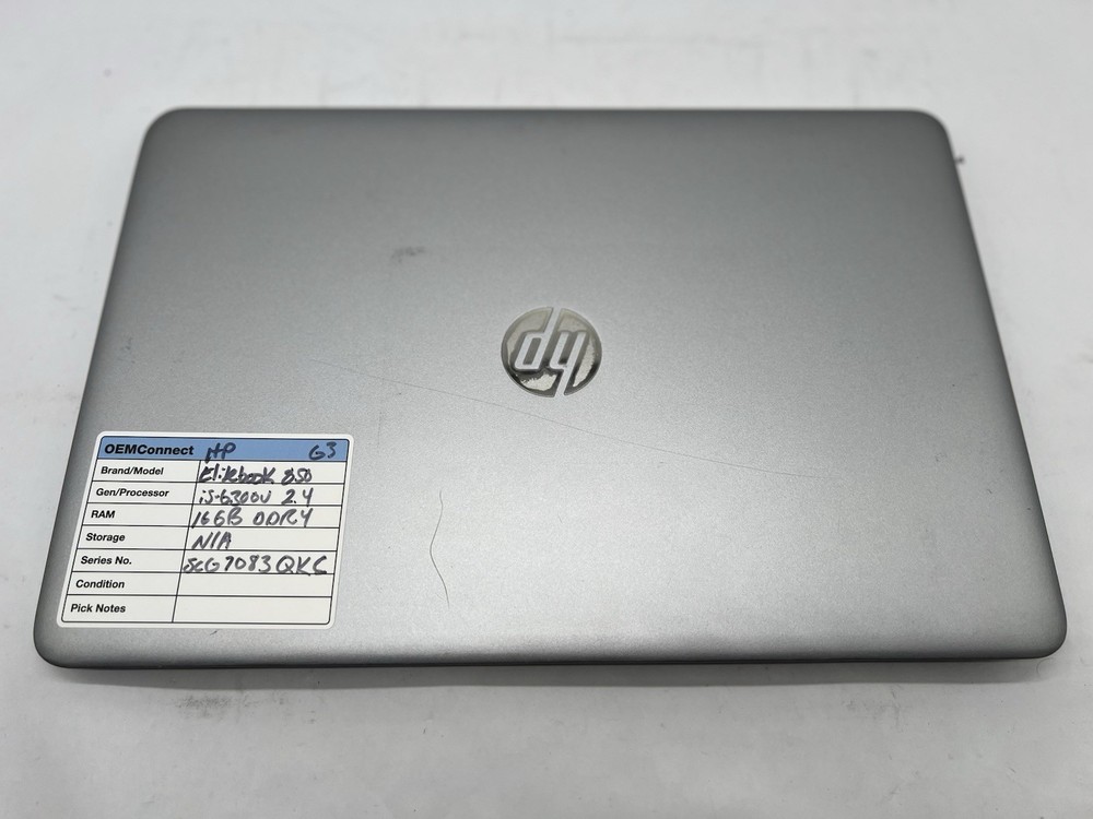 HP EliteBook 850 G3, Core i5-6300U, @ 2.40GHz, 16GB, No OS/HDD/Adapter