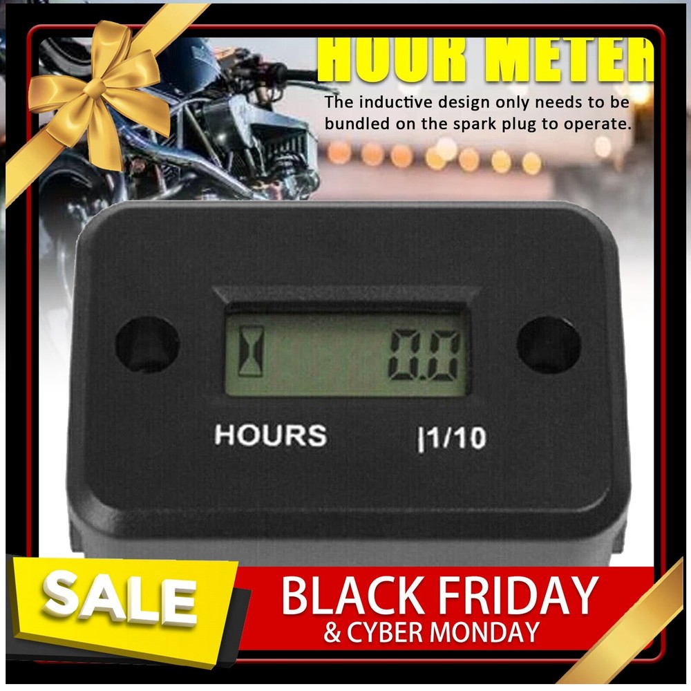 Small Waterproof Digital Hour Meter For Lawn Mower Generator Motorcycle ATV