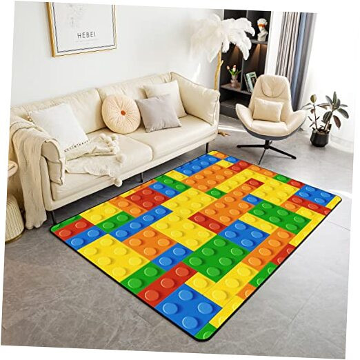 Building Blocks Decorative Carpet Area Rug 4x5 Kids Boys Girls Colorful