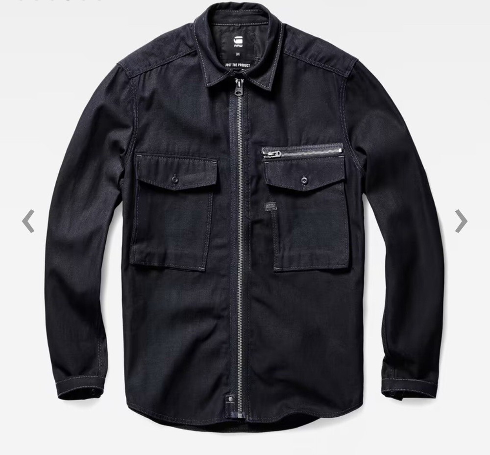 G Star Raw Mens XL TYPE C ZIP OVERSHIRT Jacket Raw Denim Blue