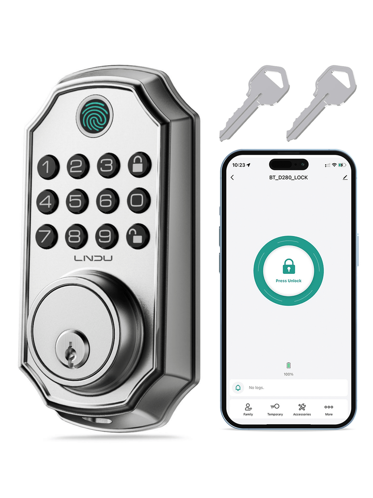 Smart Fingerprint Keyless Entry Door Lock with App Control