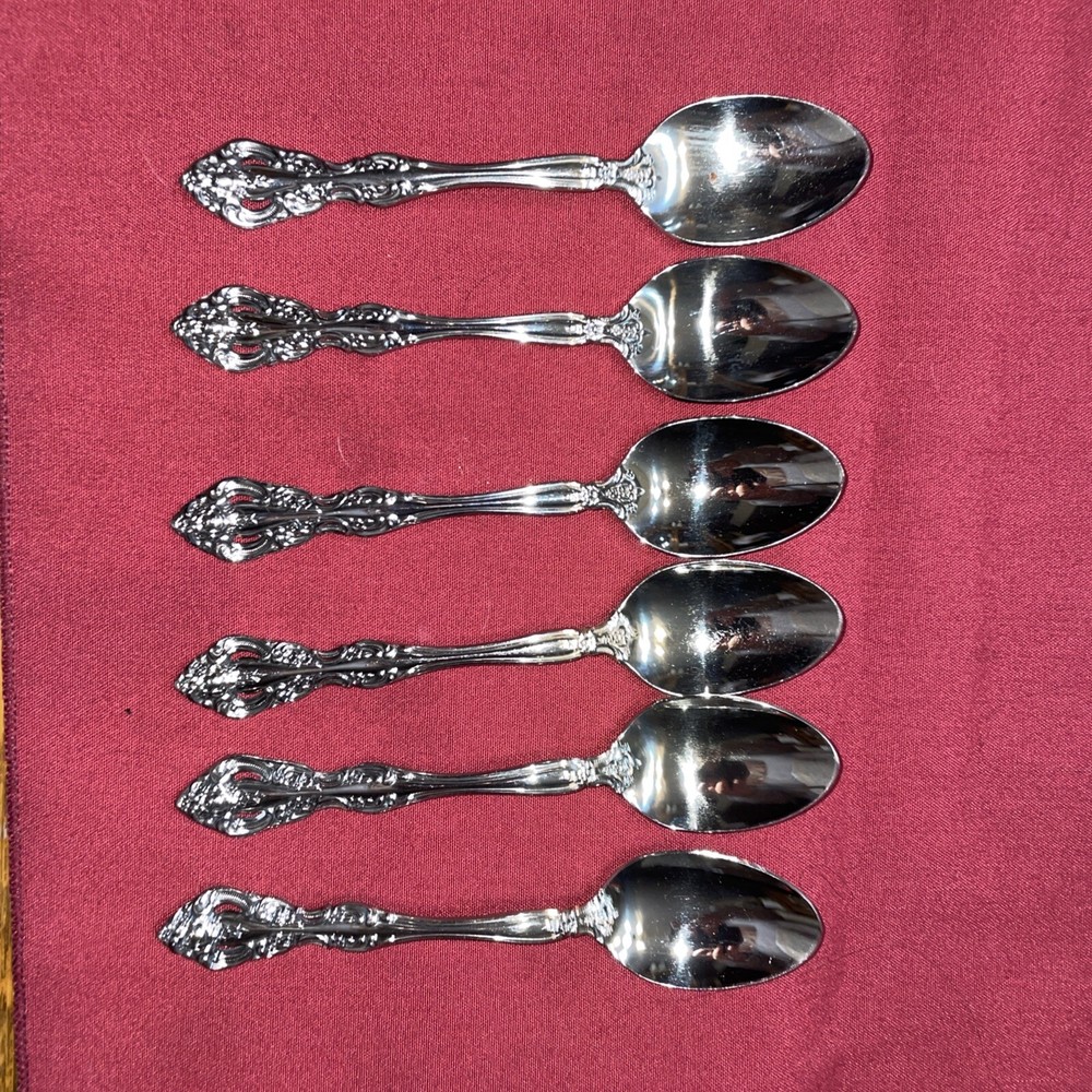 Oneida Michelangelo 6-Piece Stainless Steel Teaspoon Set Heirloom Flatware