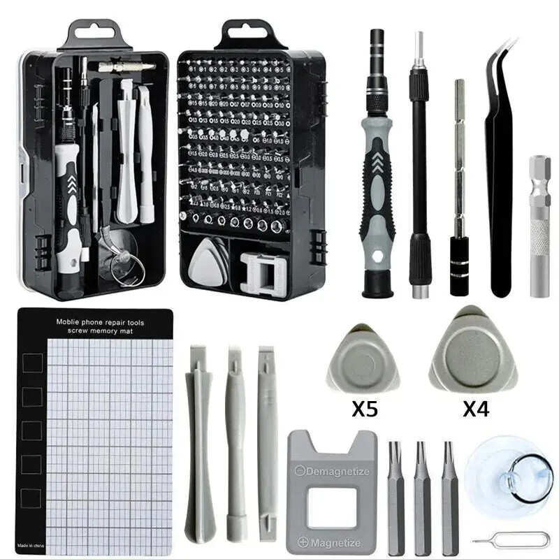 115-in-1 Magnetic Precision Screwdriver Set with 98 Bits for Multitool Repair