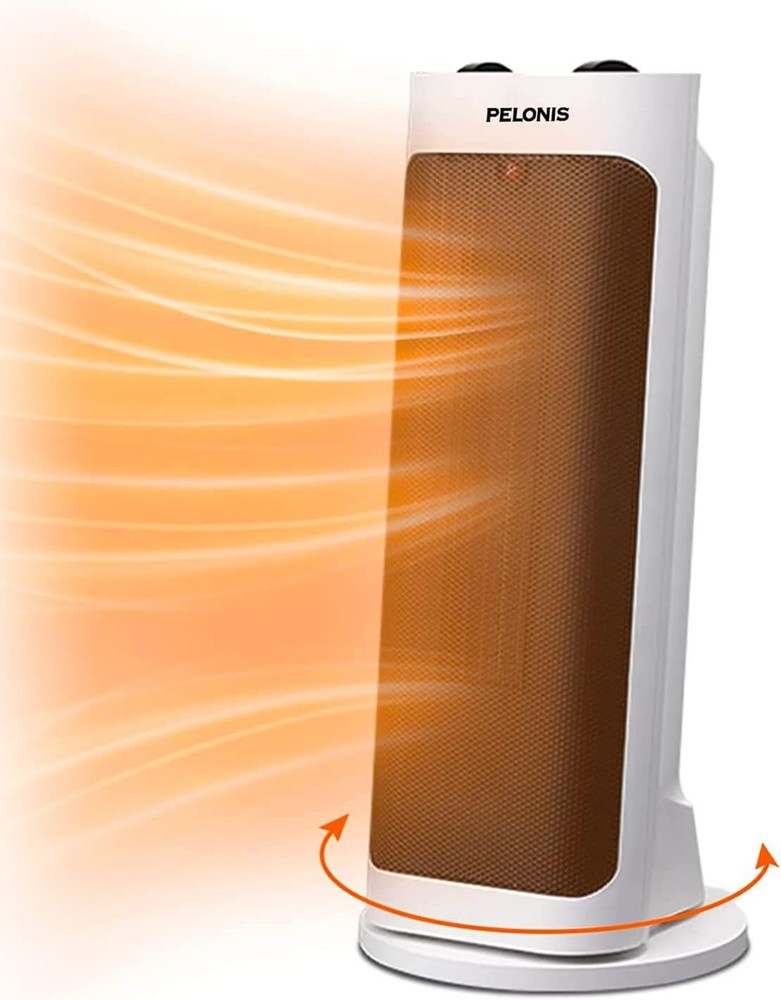 Portable Space Heater with 70° Oscillation & Thermostat, Quiet Desk Heater