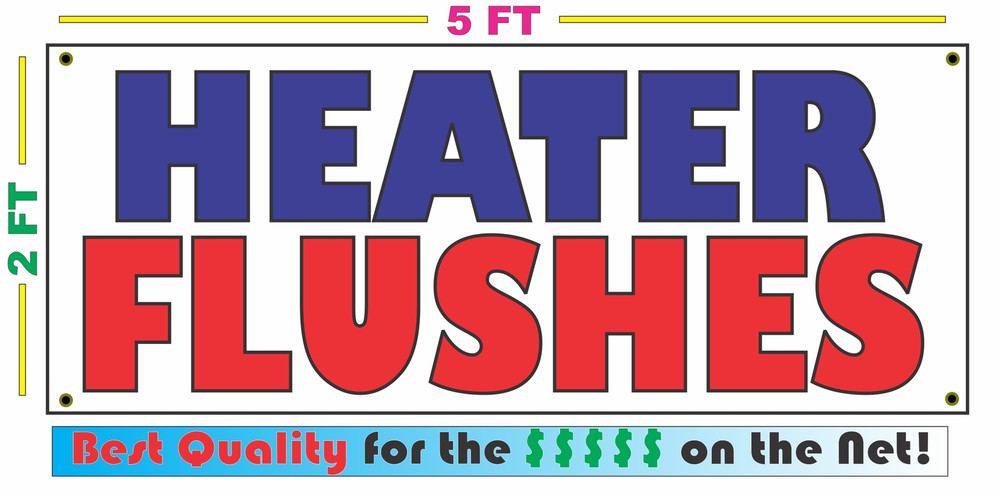 Heater Flushes Banner Sign for Auto Repair Shops - Trucks SUVs Vans Cars  