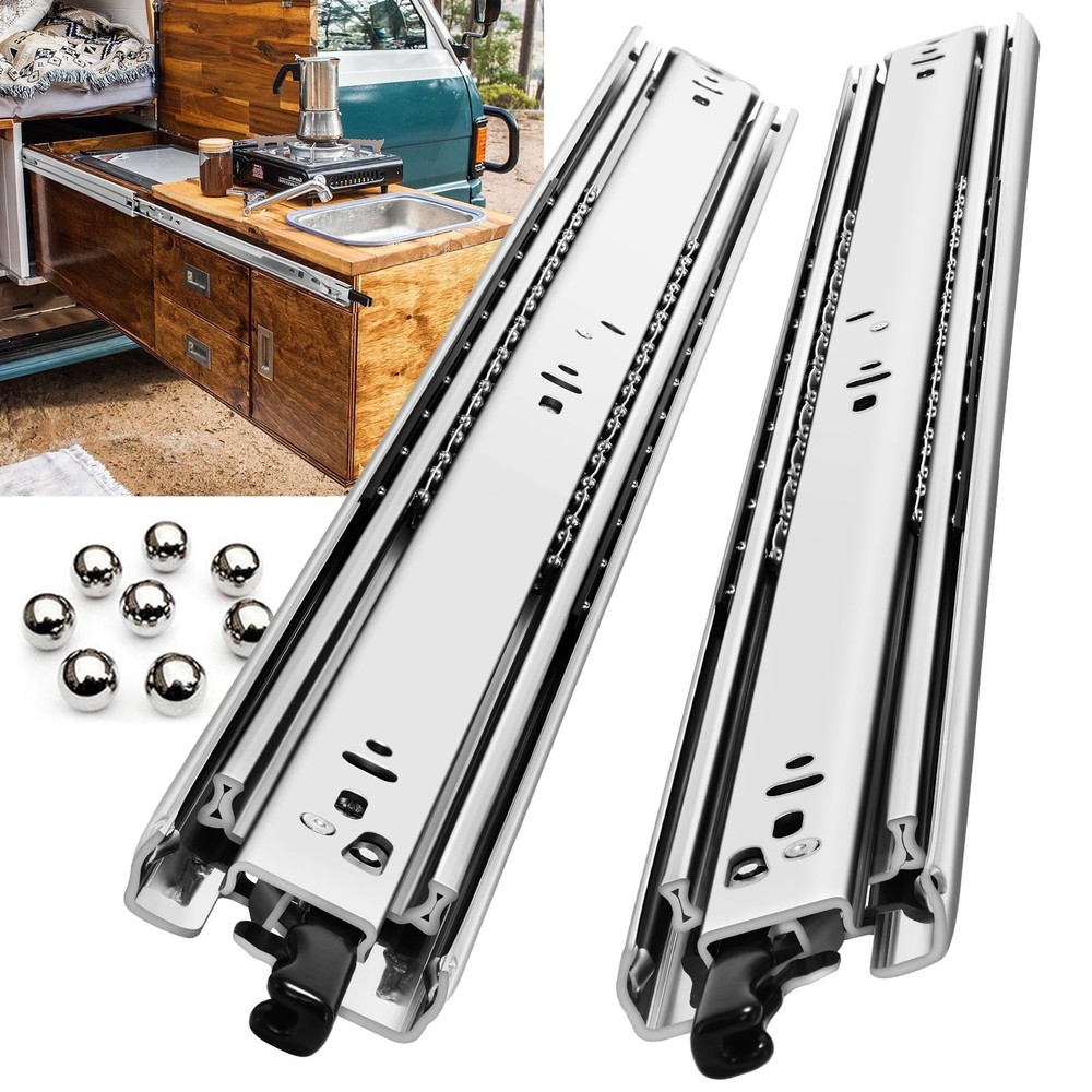 Heavy Duty Full Extension Locking Drawer Slides 12 14 16 18 Inch Runners