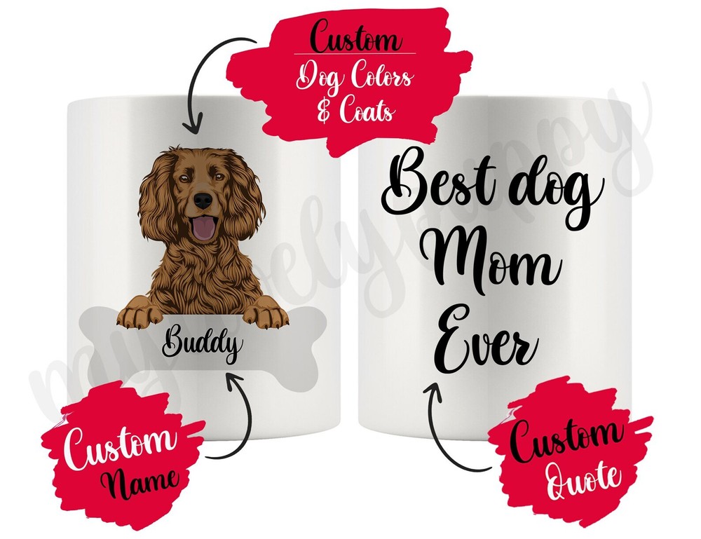 Personalized Cocker Spaniel Dog Mom Mug Merry Cocker Woker Women Men Gift