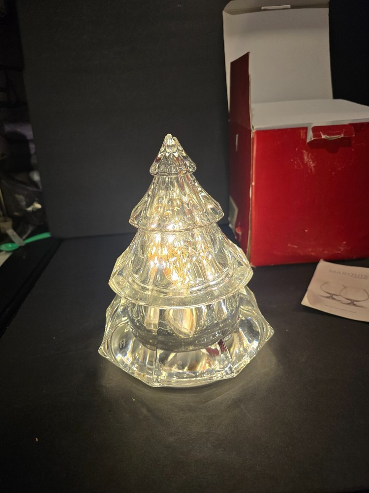 Rare Waterford Crystal Christmas Tree Box 9” – Discontinued – chipped at top