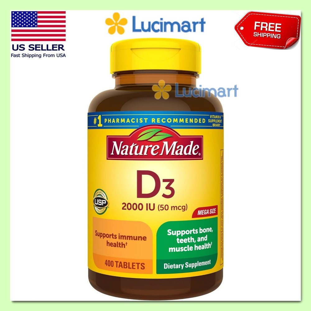 Nature Made Vitamin D3 2000IU 50 mcg, 400 Tablets