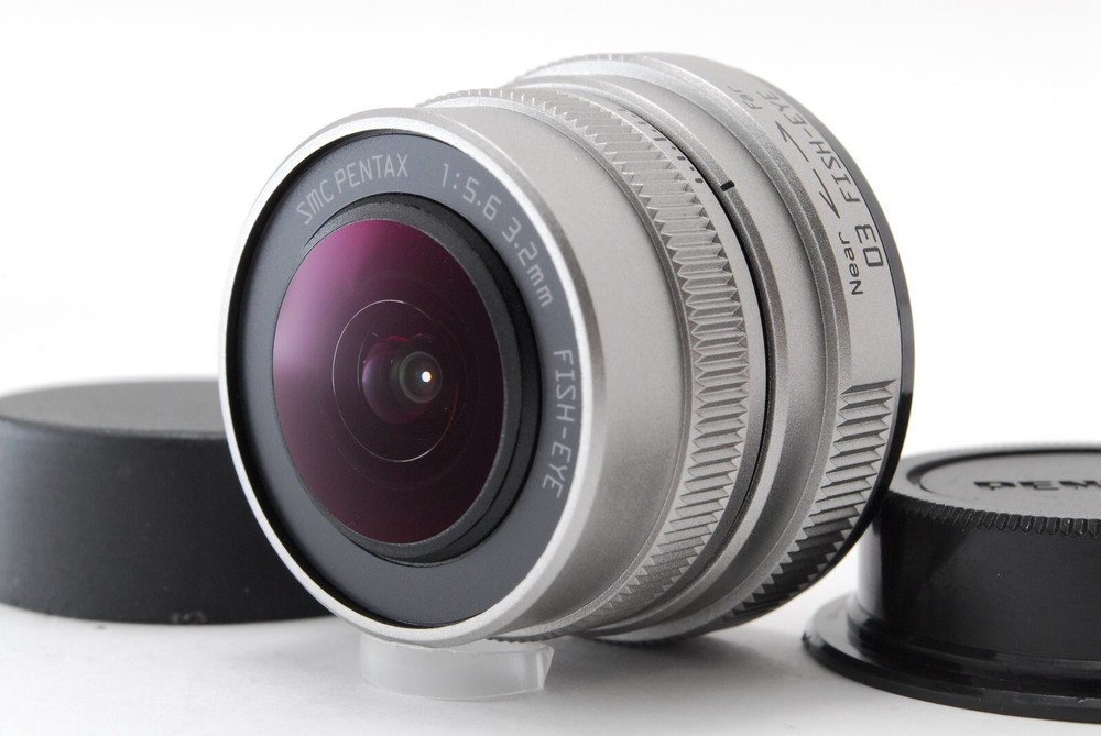 [Mint] Pentax Q 03 FISH-EYE 3.2mm F5.6 SMC Silver MF Lens for Q Mount From Japan