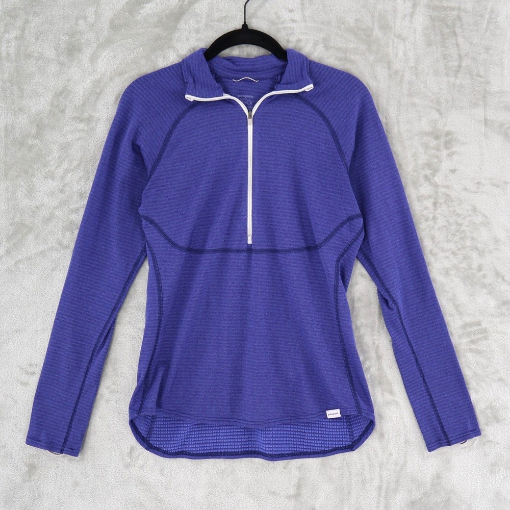 Patagonia Capilene 4 Expedition Weight 1/2 Zip Pullover Purple Womens M Outdoors