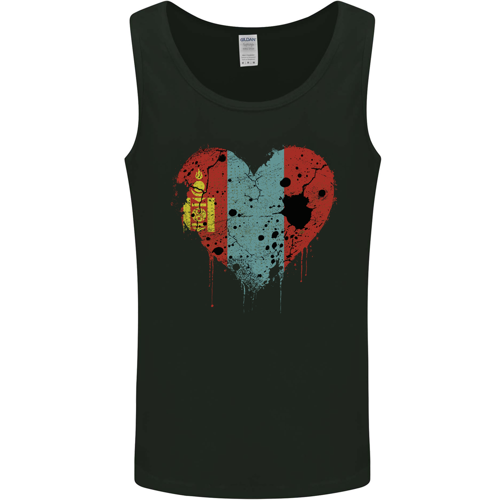 Love Mongolia Flag Mongolian Day Football Mens Vest Tank Top