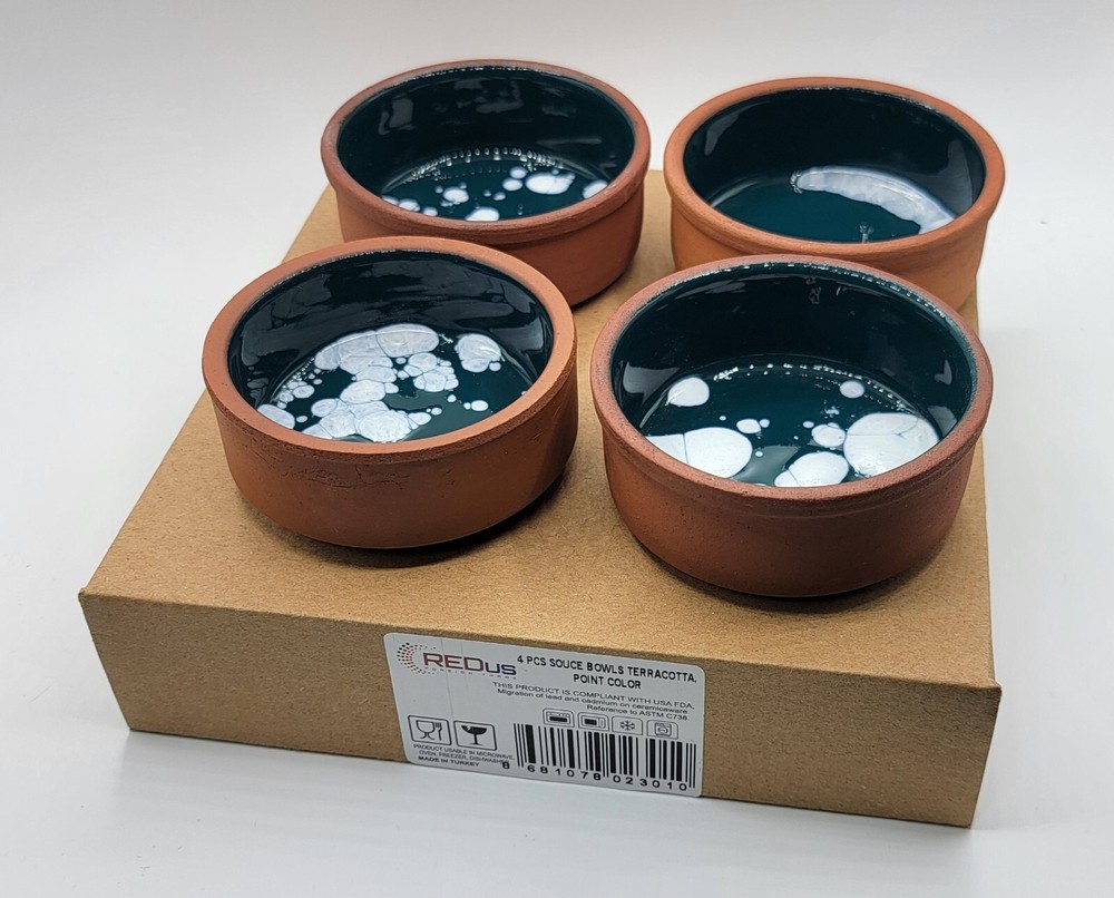 Brand NEW 4Pcs Terracotta Bowls Sauce Serving Dipping Cooking CLEARANCE SALE !!-image