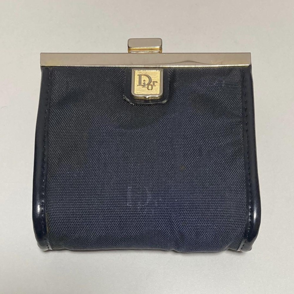 Christian Dior Trotter Leather Compact Coin Wallet Black 4290