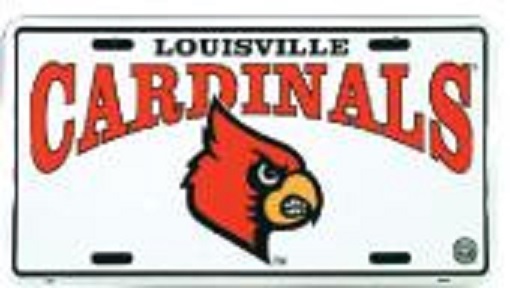 NCAA Louisville Cardinals Aluminum License Plate Brand New