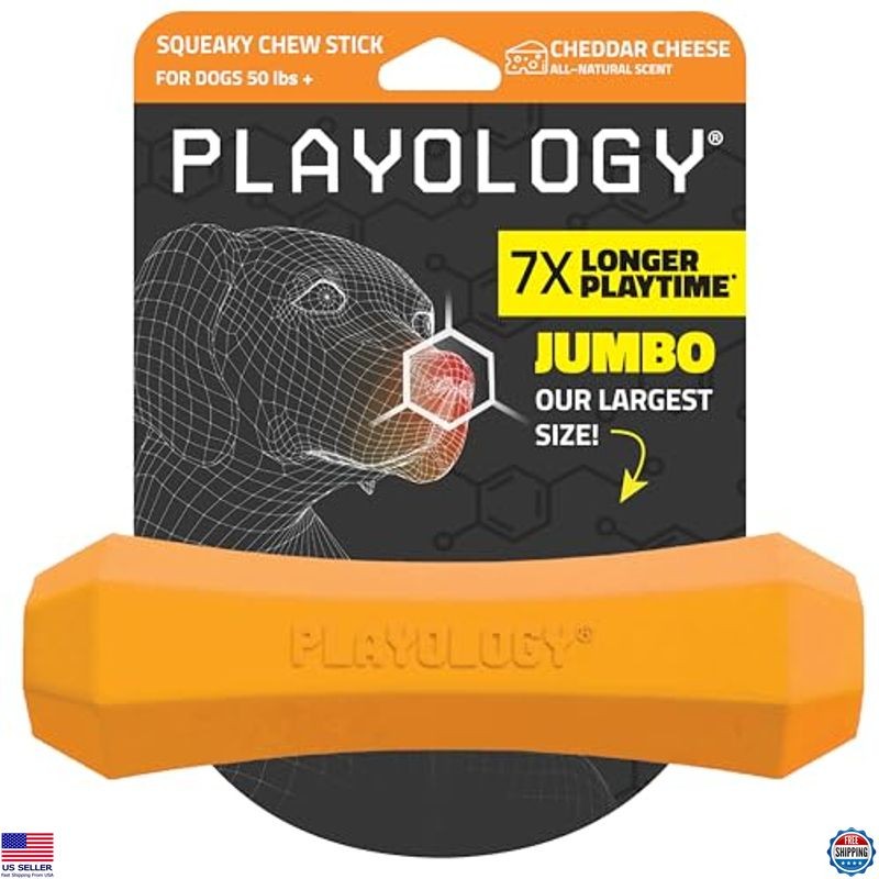 Durable Cheddar Cheese Scented Fetch Stick for Large Dogs | Squeaky Floating Toy