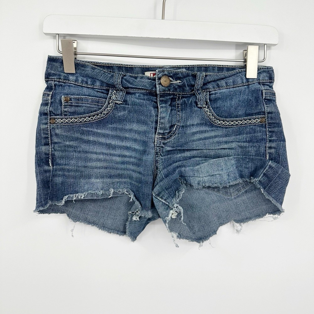 Lei Vintage Y2K Micro Mini Low Rise Shorts Size 1 Early 2000s