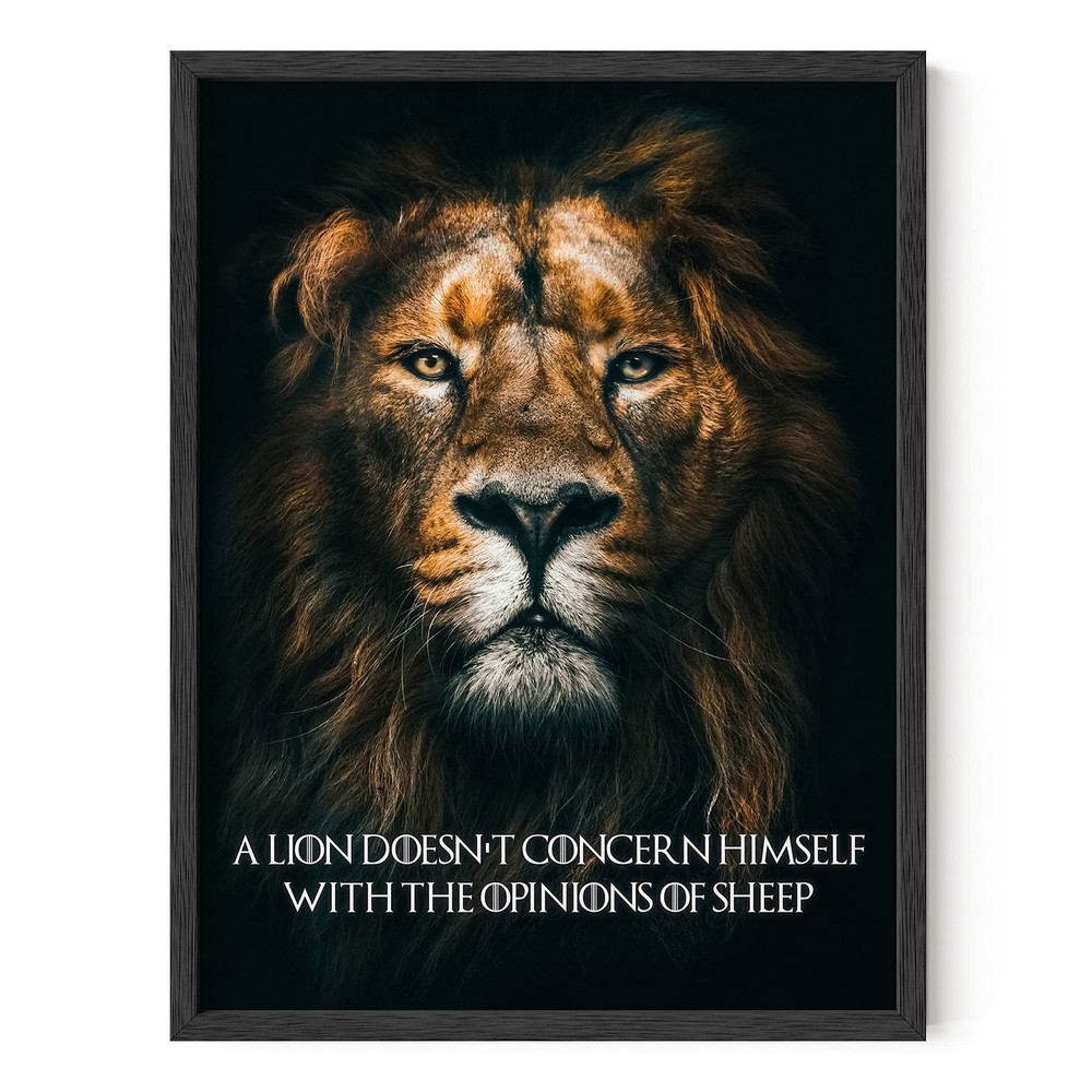 Lion Poster Inspirational - Motivational Quotes Wall Art, Inspirational Quote...