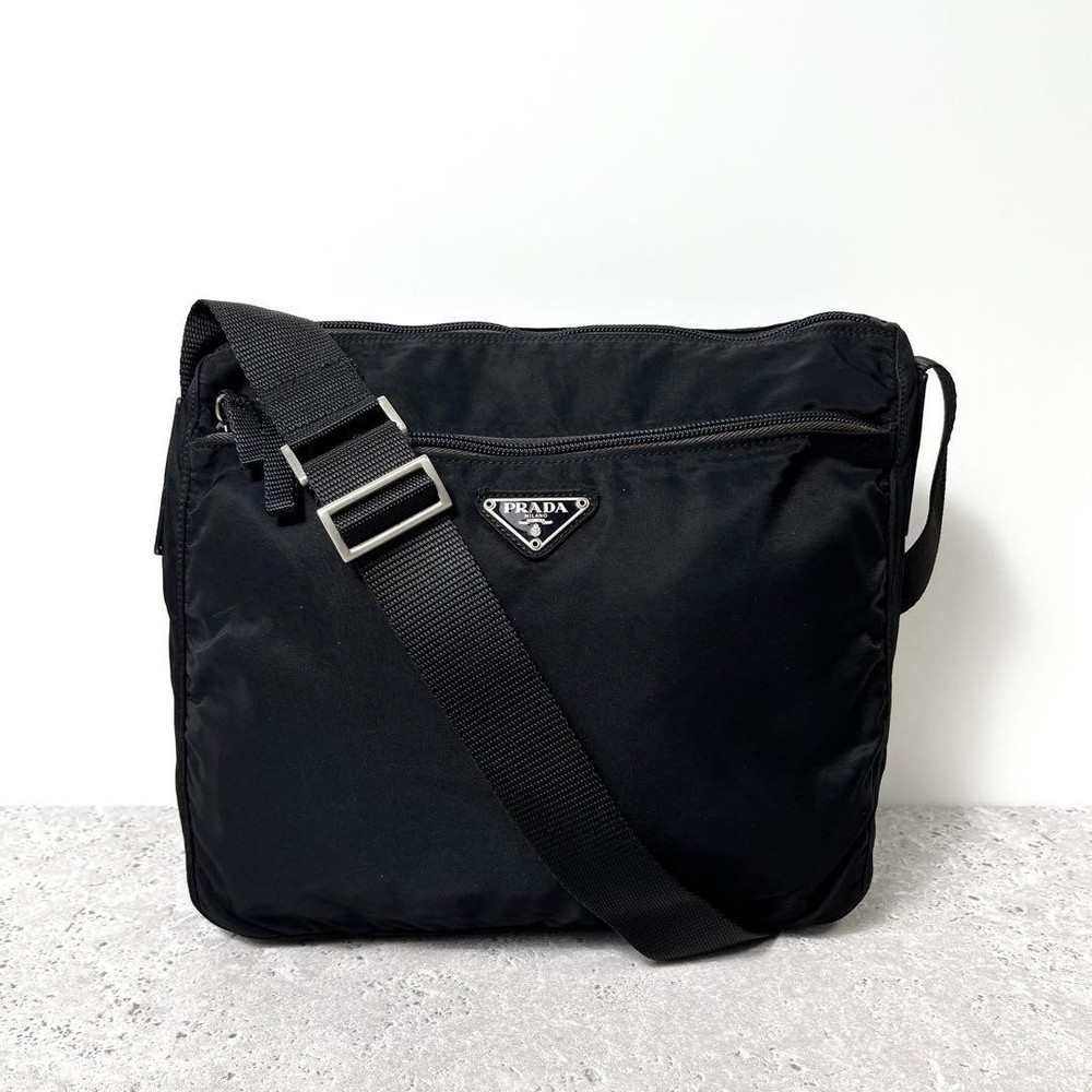 Prada Black Nylon Camera Shoulder Bag