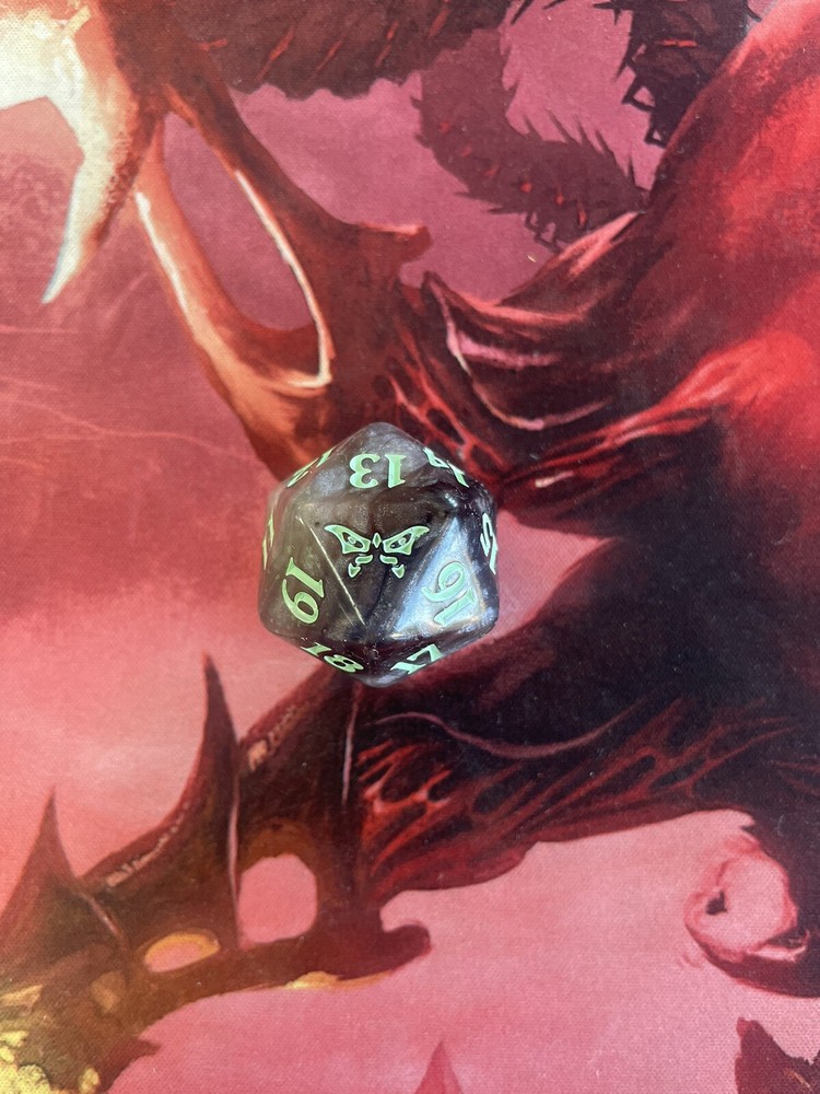 MTG Duskmourn Nightmare Bundle OVERSIZED Glow in the Dark Spindown D20 Dice