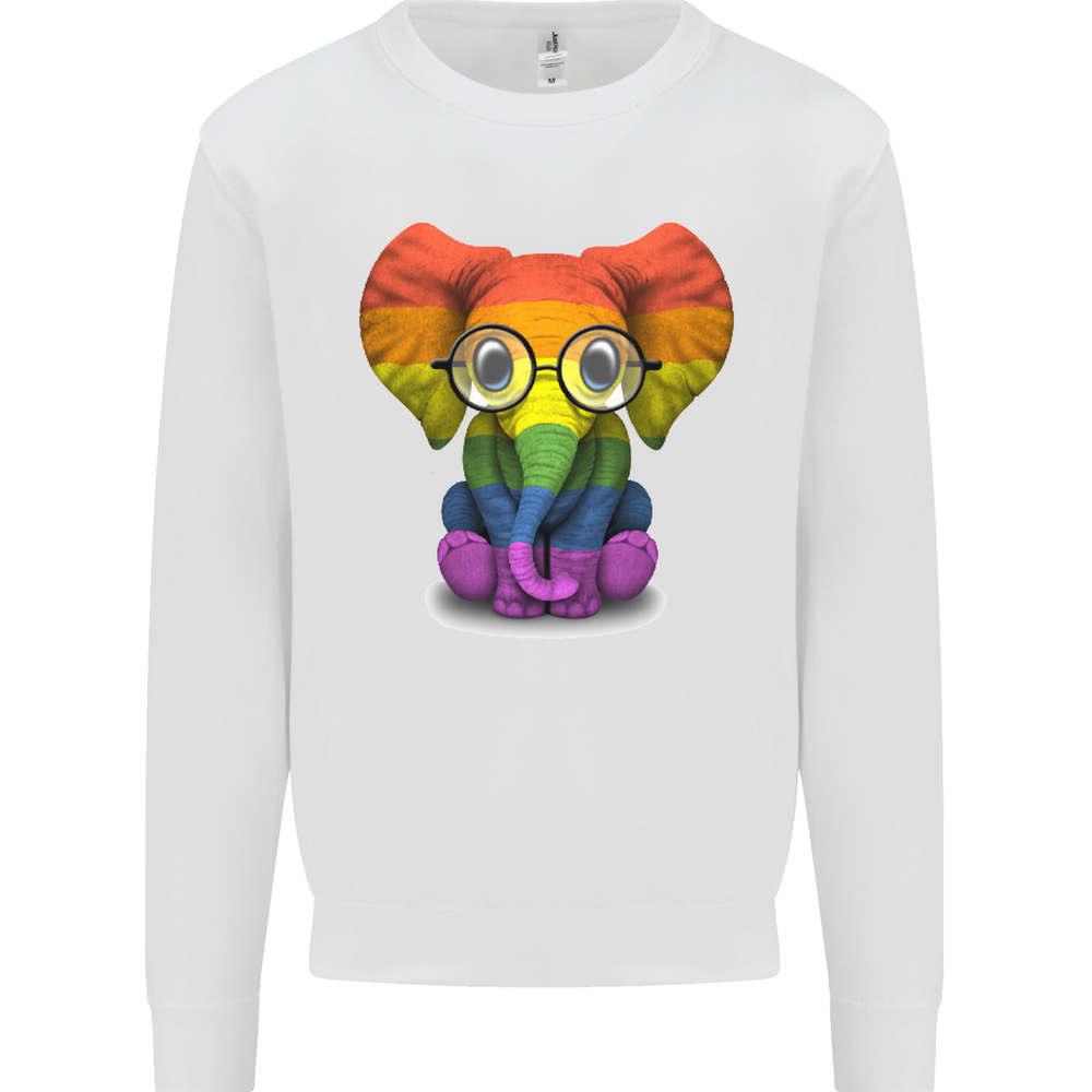 LGBT Elephant Gay Pride Day Awareness Mens Sweatshirt Jumper-image