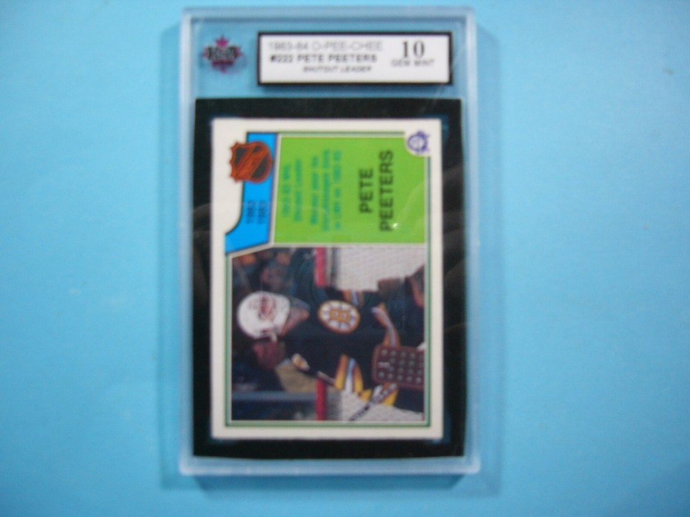 1982/83 O-PEE-CHEE NHL HOCKEY CARD #222 PETE PEETERS LEADER KSA 10 GEM MINT OPC