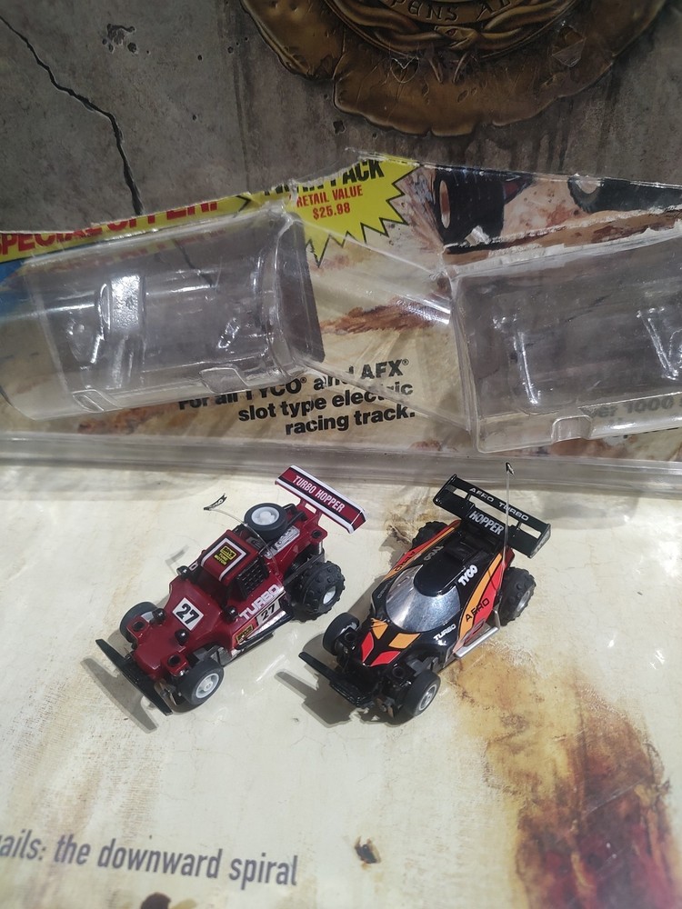 Vintage Tyco #27 & #49 Turbo Hopper 440X2 HO Slot Cars Lot W Bubble! Working!