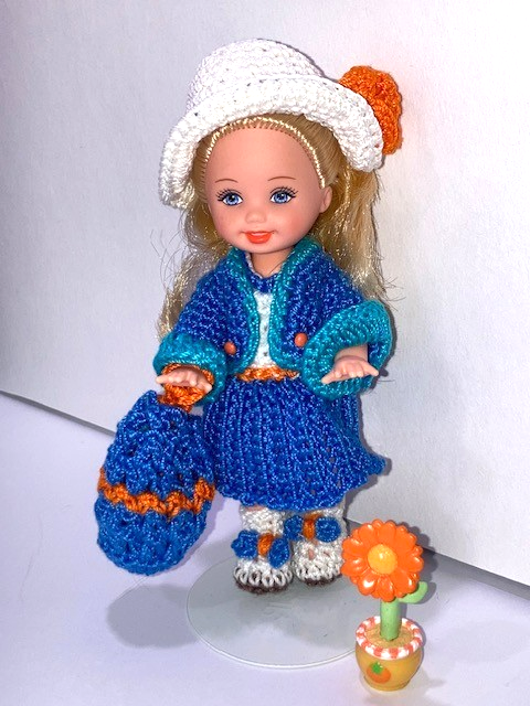 Barbie Kelly Chelsie  Doll & Crochet Outfit   and  Accessories