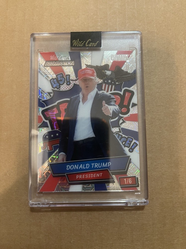 Donald Trump, 2024 Wild Card, Inc Alumination Comix, TRUMP! 45!  #’d 1/6 MAGA